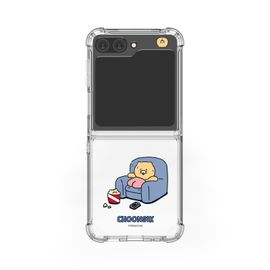 [S2B] LITTLE KAKAO FRIENDS Clear TPU+PC Bumper Case for Galaxy Z Flip6 – Dual Protection, Shock-Absorbing Corners, Side Loop Strap Hole, Precise Fit - Made in Korea